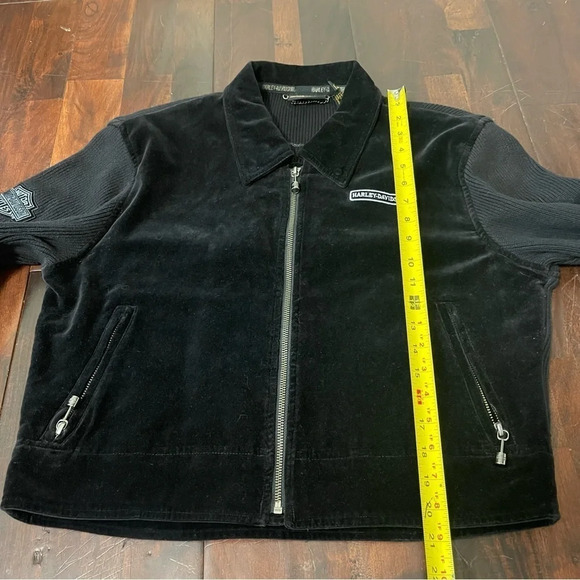 Harley Davidson Women’s Large Full Zip Jacket Velour Knit Riding - Picture 10 of 10
